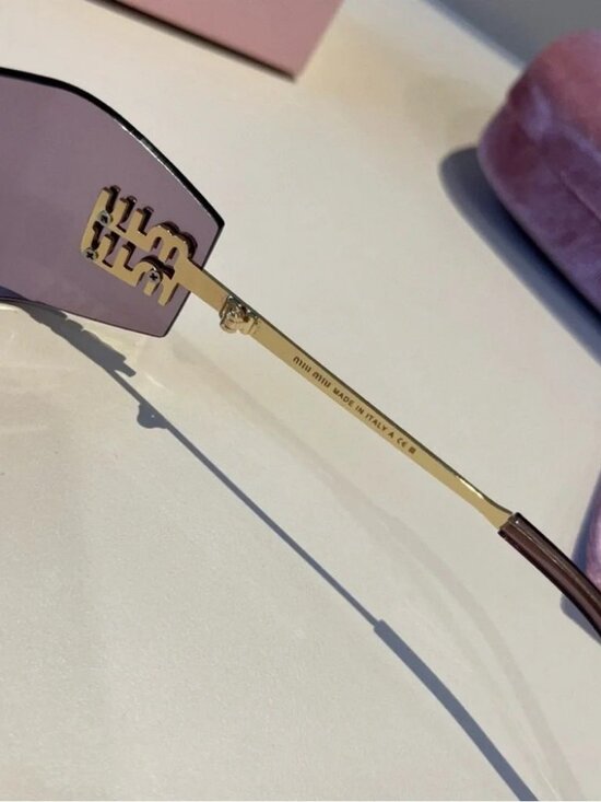 ✨ Miu Miu Rimless Pink Tinted Logo Sunglasses ✨ main image 7